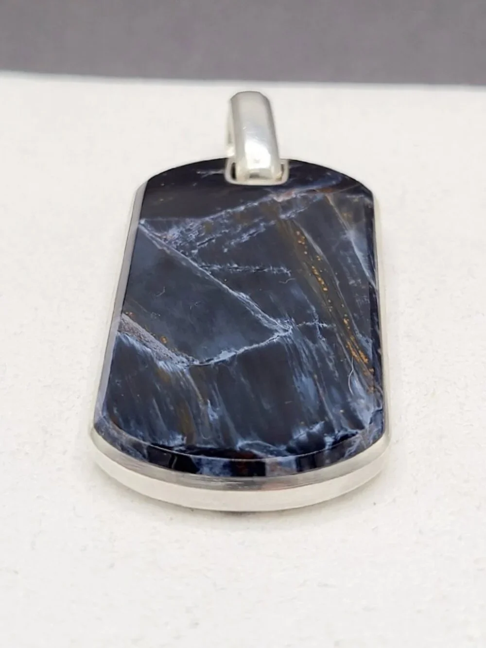 David Yurman Large Pietersite Dog Tag Pendant - 42mm
